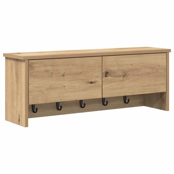 vidaXL Wall-Mounted Coat Rack with Shelf Artisan Oak 80 x 20 x 30 cm