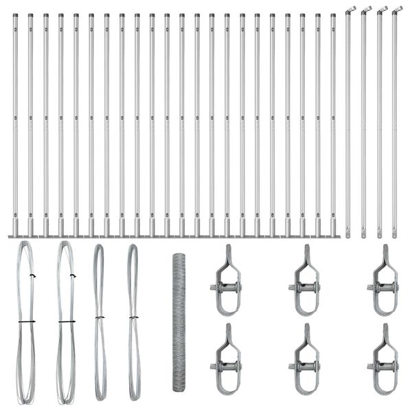 vidaXL Fence Post Silver 50 x 1.5 m (50 mm mesh) Steel