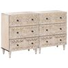 vidaXL Sideboard 2 pcs White 60 x 33.5 x 75 cm Solid Mango Wood