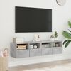 vidaXL TV Wall Cabinets 2 pcs Concrete Grey 60x30x30 cm Engineered Wood