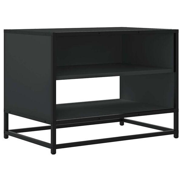 vidaXL TV Cabinet Black 61x40x46 cm Engineered Wood and Metal