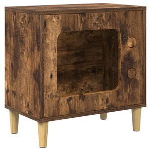 vidaXL Cat House Smoked Oak 51 x 30 x 52 cm Engineered Wood