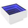 vidaXL Coffee Table with LED White 50x50x30 cm Engineered Wood