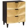 vidaXL Bedside Table with Drawer Black and Gold 50 x 33 x 60 cm