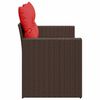 vidaXL Garden Sofa with Cushions 2-Seater Brown Poly Rattan