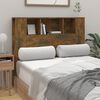 vidaXL Headboard Cabinet Smoked Oak 120x18.5x102.5 cm