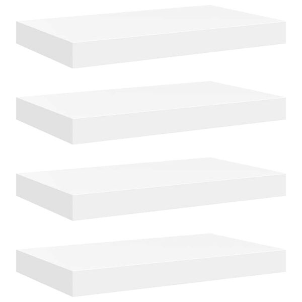 vidaXL Floating Wall Shelves 4 pcs White 40x23x3.8 cm MDF