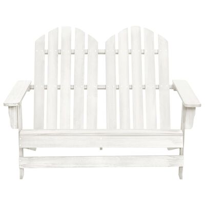 vidaXL 2-Seater Garden Adirondack Chair Solid Fir Wood White
