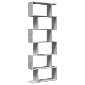 vidaXL Room Divider Bookcase 6-Tier Concrete Grey 70x24x193 cm