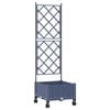vidaXL Garden Planter with Trellis&Wheels Grey 40 x 40 x 131.5 cm PP