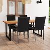 vidaXL 5 Piece Garden Dining Set Poly Rattan Black