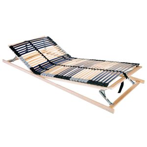 vidaXL Slatted Bed Base Manual Brown 80 x 190 cm Solid Beech Wood