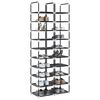 vidaXL Shoe Racks 2 pcs 10-Tier Black 33x33x174 cm Non-woven Fabric