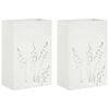 vidaXL Garden Planter 2 pcs White 50 x 30 x 75 cm Cold-rolled Steel