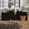 vidaXL 4 Piece Garden Box Set Black Solid Wood Pine