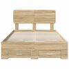 vidaXL Bed Frame with Drawer Sonoma Oak 135 x 190 cm Engineered Wood