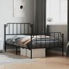 vidaXL Metal Bed Frame without Mattress with Footboard&nbsp;Black 107x203cm