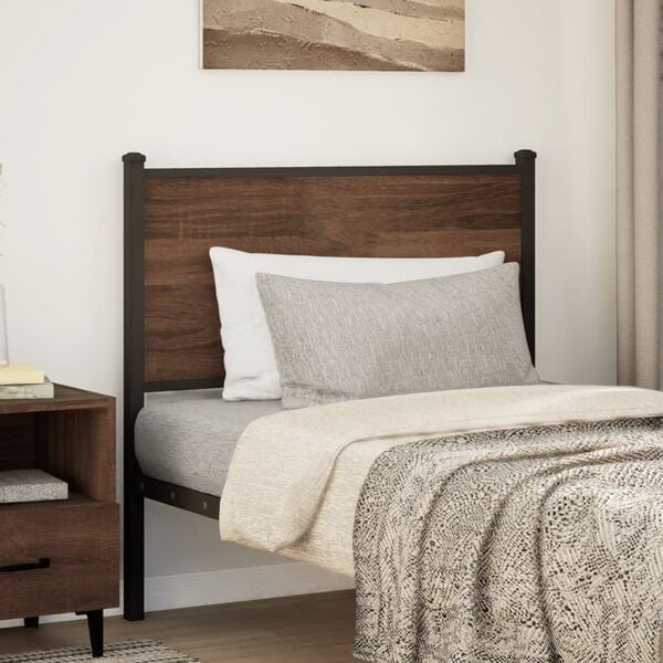 vidaXL Replace Headboard Brown Oak 90 cm Engineered Wood and Steel