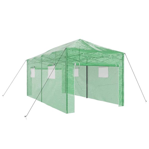 vidaXL Greenhouse with Roof Green 290 x 580 x 315 cm Steel