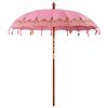 vidaXL Balinese Parasol 260 Pink 210-220 cm Cotton and solid wood
