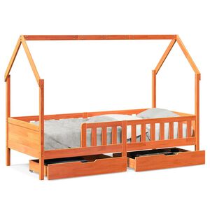 vidaXL Kids Bed Frame with Drawers without Mattress 80x200 cm Solid Wood