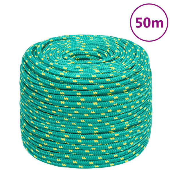 vidaXL Boat Rope Green 6 mm 50 m Polypropylene