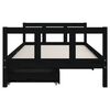 vidaXL Kids Bed Frame with Drawers Black 90x190 cm Solid Wood Pine