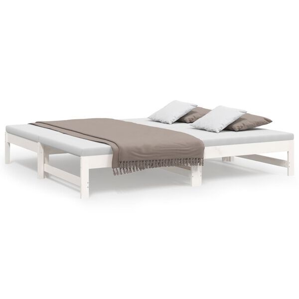 vidaXL Pull-out Day Bed without Mattress White 2x(90x190) cm
