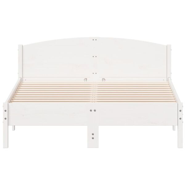vidaXL Bed Frame without Mattress White 140x200 cm Solid Wood Pine