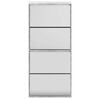 vidaXL Shoe Cabinet with Mirror 4-Layer Concrete Grey 63x17x134 cm