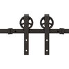 vidaXL Sliding Door Hardware Kit 366 cm Steel Black