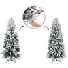 vidaXL Artificial Slim Christmas Tree with Flocked Snow 210 cm PVC&PE