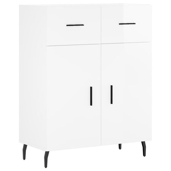 vidaXL Sideboard High Gloss White 69.5x34x90 cm Engineered Wood