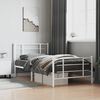 vidaXL Metal Bed Frame without Mattress with Footboard White 107x203cm