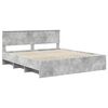 vidaXL Bed Frame Concrete Grey 200 x 200 cm Engineered Wood