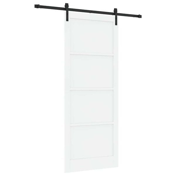 vidaXL Sliding Door White and Black 93 x 232 cm Solid Pine Wood