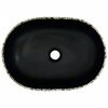 vidaXL Countertop Basin Black and Blue Oval 47x33x13 cm Ceramic