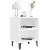 vidaXL Bed Cabinets with Metal Legs 2 pcs White 40x30x50 cm