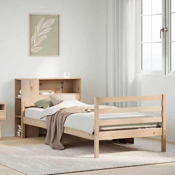 vidaXL Bookcase Bed without Mattress 90x200 cm Solid Wood Pine