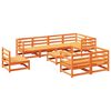 vidaXL 9 Piece Garden Sofa Set Wax Brown Solid Wood Pine