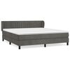 vidaXL Box Spring Bed with Mattress Dark Grey 180x200 cm Velvet