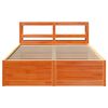 vidaXL Bed Frame with Headboard Wax Brown 120x200 cm Solid Wood Pine