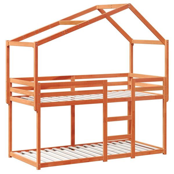 vidaXL Bunk Bed without Mattress Wax Brown 80x200 cm Solid Wood Pine