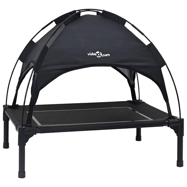 vidaXL Dog Bed Folding Manual Black 71 x 64 x 71 cm Steel