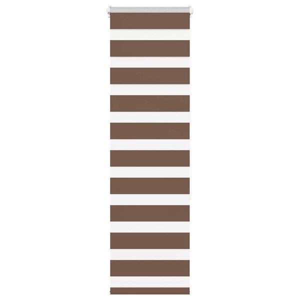 vidaXL Zebra Blind Brown 50x150 cm Fabric Width 45.9 cm Polyester