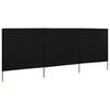 vidaXL 3-panel Wind Screen Fabric 400x160 cm Black