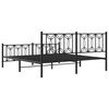 vidaXL Metal Bed Frame without Mattress with Footboard Black 180x200cm