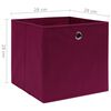vidaXL Storage Boxes 10 pcs Non-woven Fabric 28x28x28 cm Dark Red