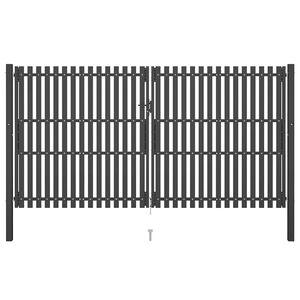 vidaXL Garden Fence Gate Steel 400x200 cm Anthracite
