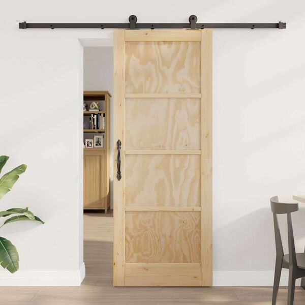 vidaXL Sliding Door ORKDAL Brown 78 x 202 cm Solid Pine Wood